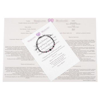 Bransoletka celebrytka czarny TURMALIN RUBIN HEMATYT ochrona i optymizm